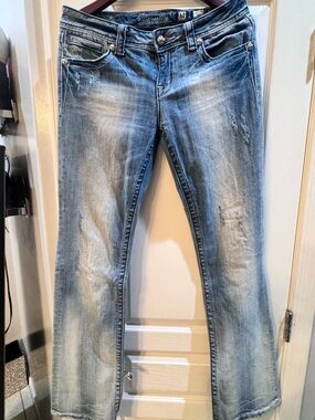 Miss Me Light Blue Distressed Bootcut Jeans